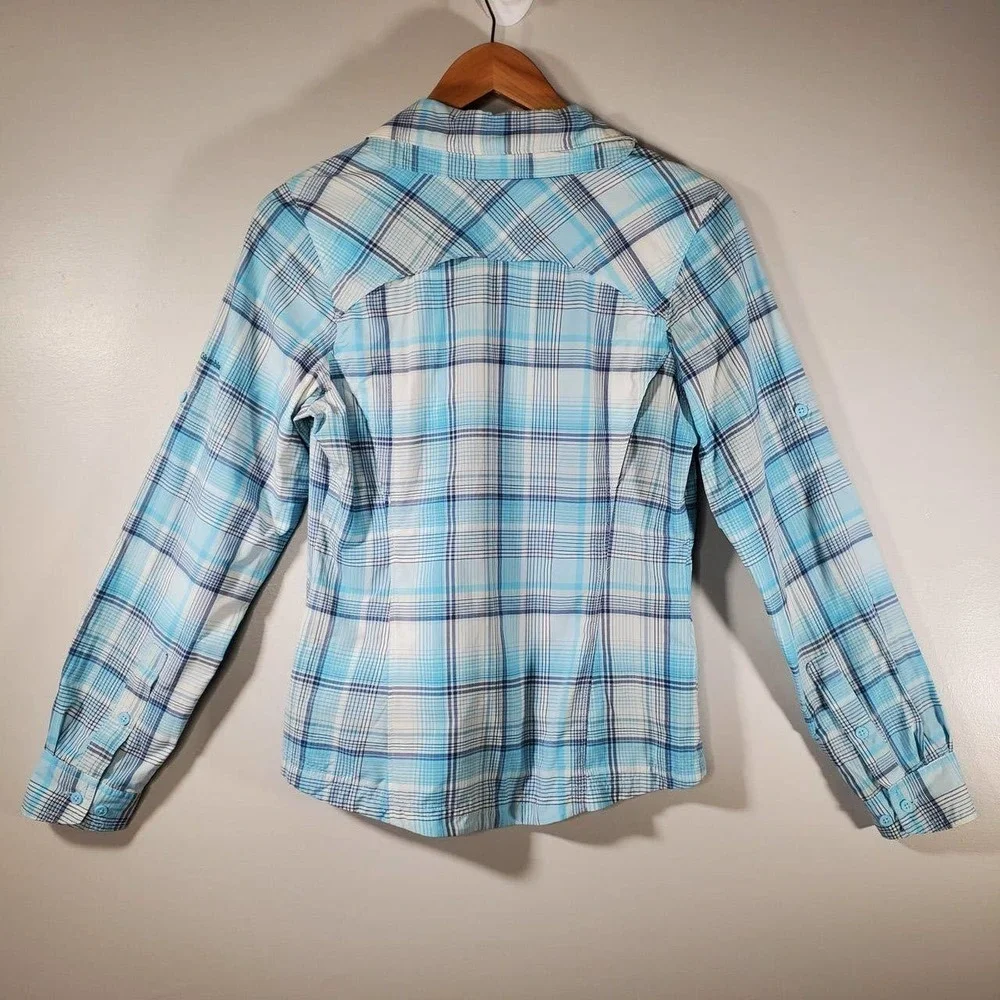 Columbia Silver Ridge Plaid Long Sleeve Shirt Blue Size Small - Picture 6 of 13